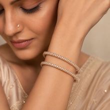 Aarohi Cristina Silver Bangles With Round Cut