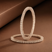 Aarohi Cristina Silver Bangles With Round Cut