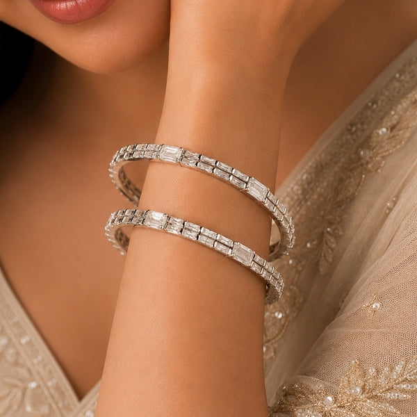 Alisa Silver Shine Bangles