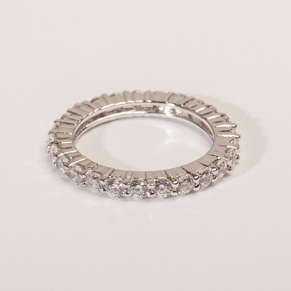 Diana Classy Round Cut Swarovski Silver Ring