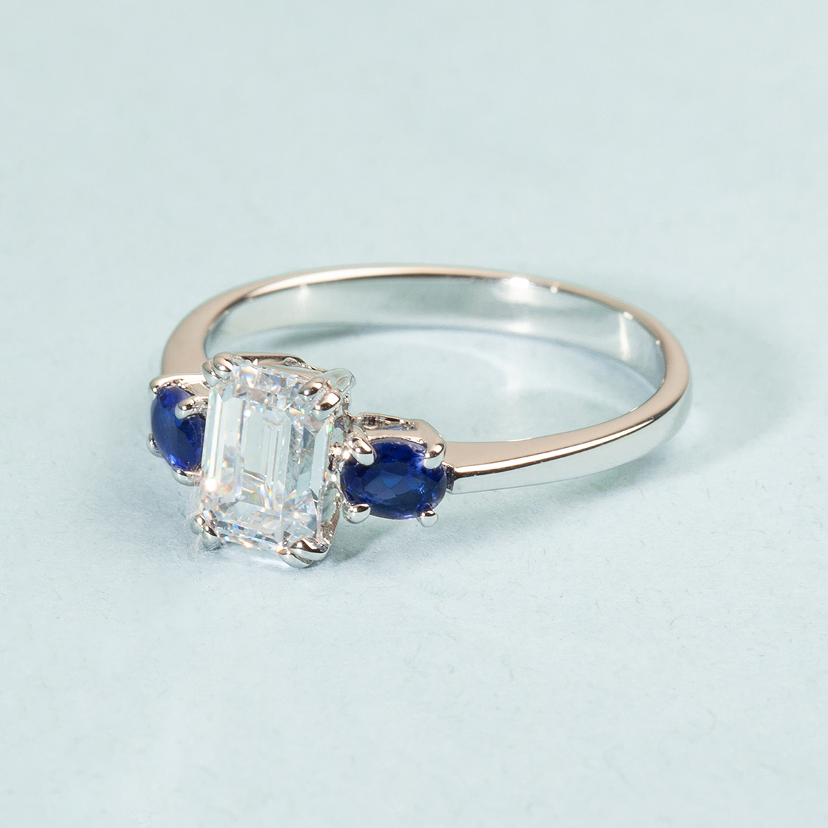 Sophia Blue Swarovski Silver Ring