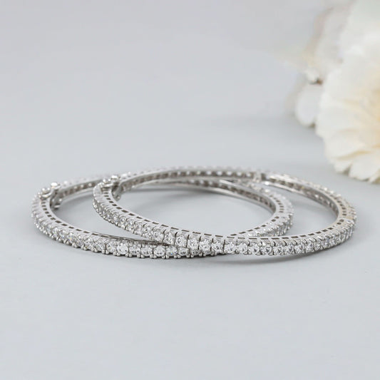 Fancy Silver Swarovski Bangles