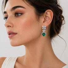 Green Heart Shaped Earrings
