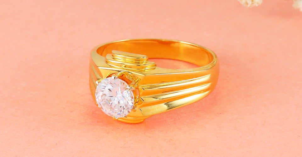 Wedged Gleam Men Diamond Ring