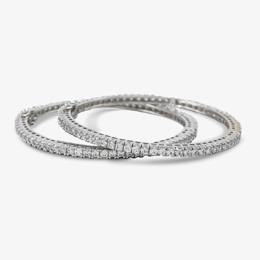 Fancy Silver Swarovski Bangles