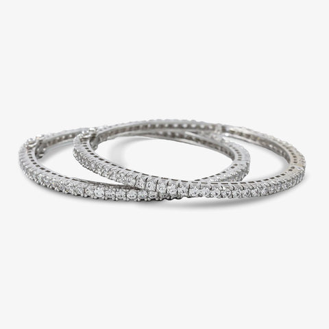 Fancy Silver Swarovski Bangles