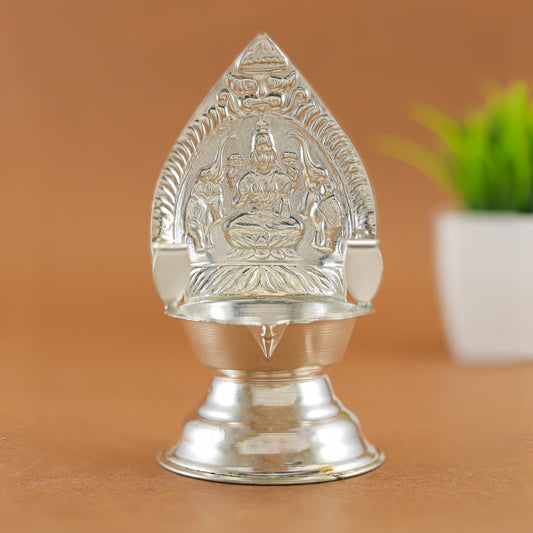 Shivanya Silver Deity Motif Designer Diya