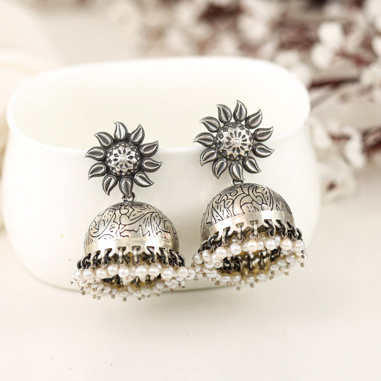 Ruby Fancy Silver Earrings