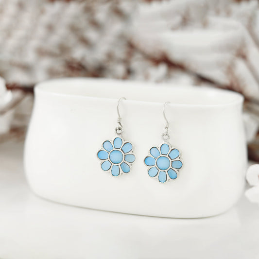 Diya Floral Silver Earrings