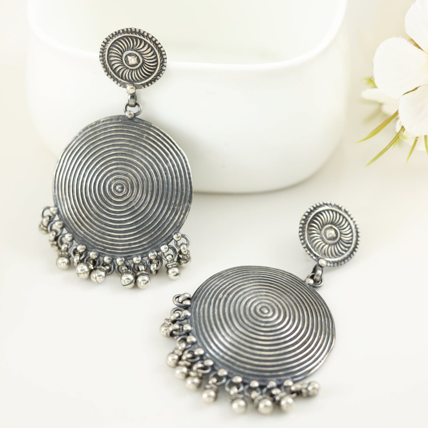 Manvi Majestic Silver Earrings