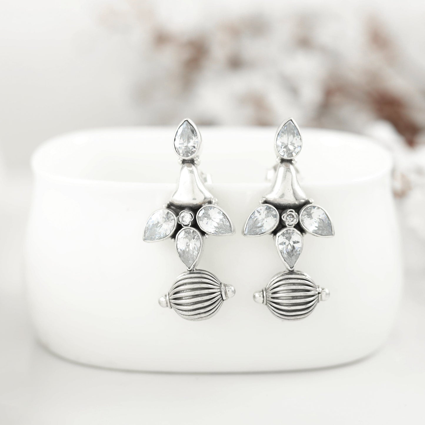 Amelia Gleaming Silver Earrings
