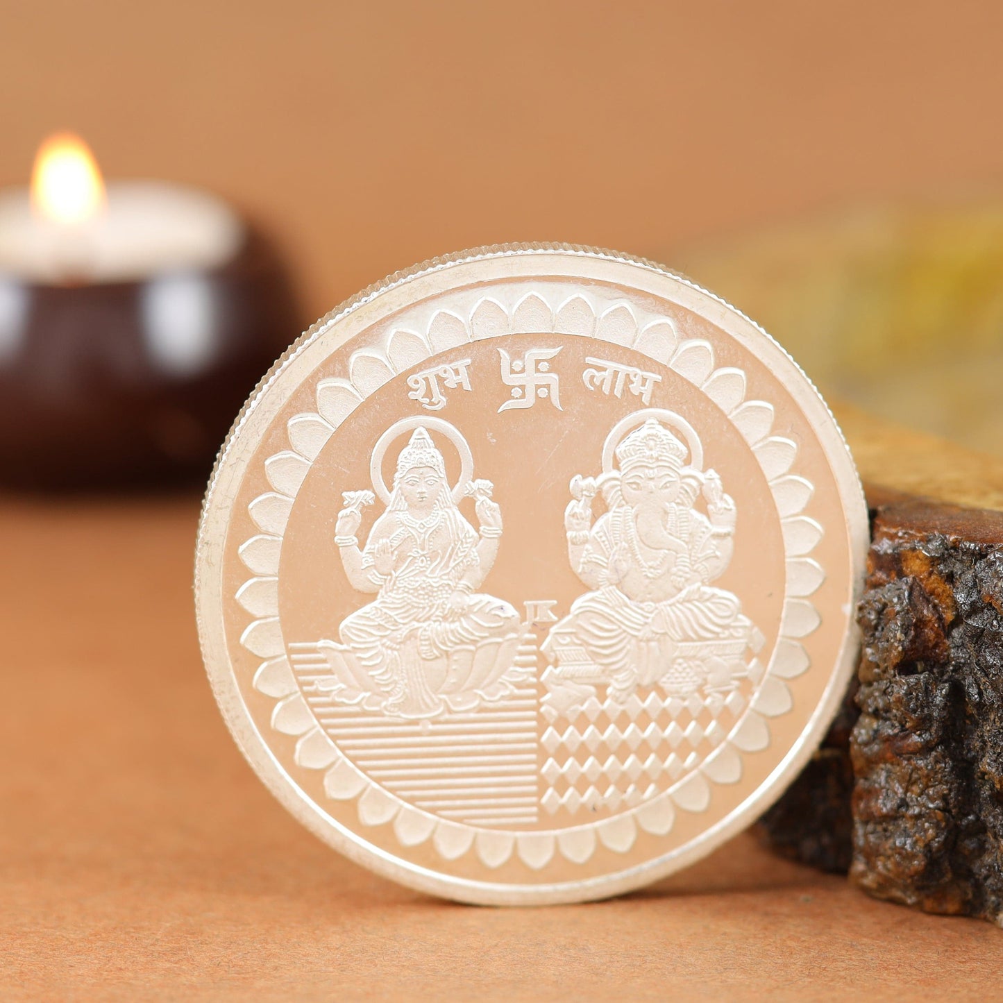 Alluring 100GM Lakshmi Ganesh Silver Coin