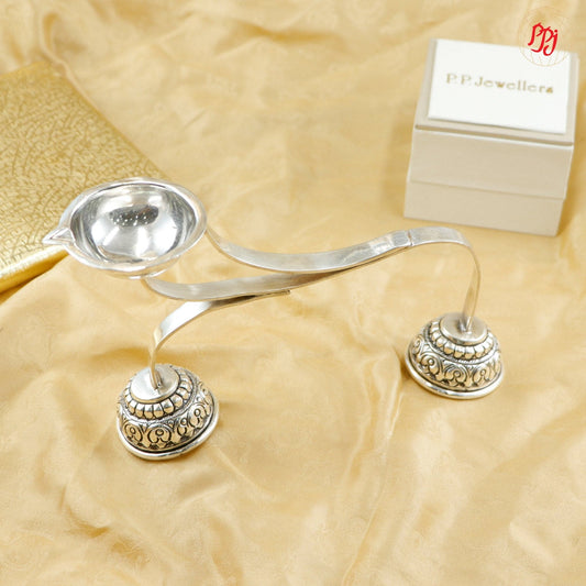 Virakshi Antique Silver Diya