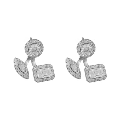 Kanika Queenly CZ Silver Earrings