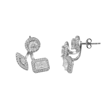 Kanika Queenly CZ Silver Earrings