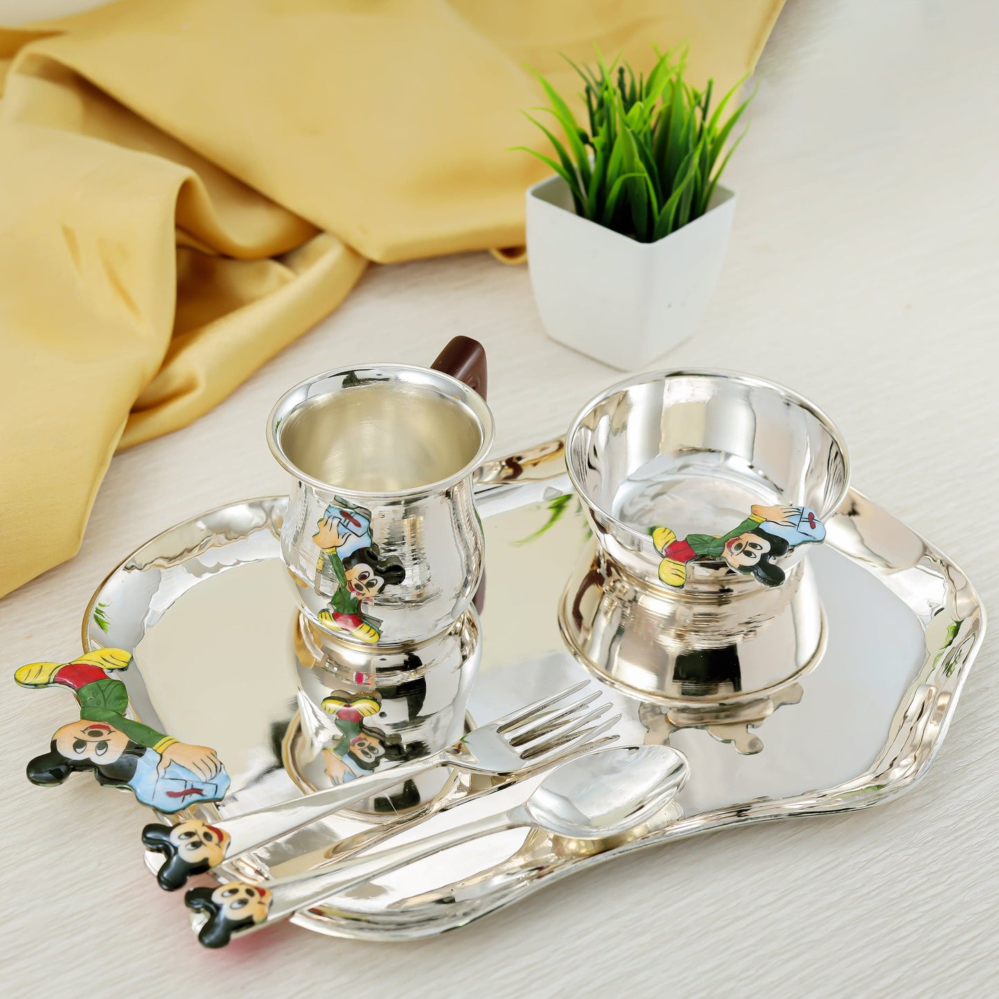 Lovely Silver Baby Meal Plate