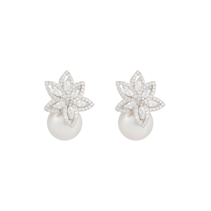 Gauri Floral Silver Earrings