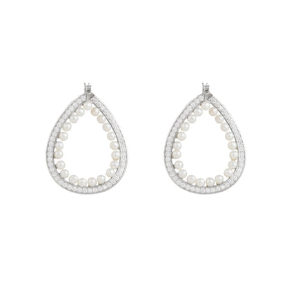 Ekantika Delicate CZ Silver Earrings