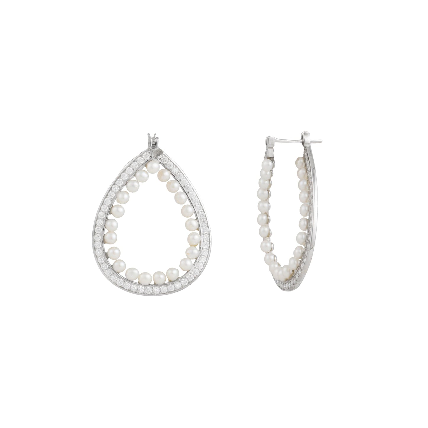 Ekantika Delicate CZ Silver Earrings