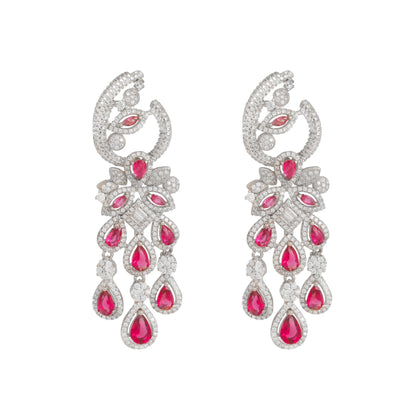 Divya Fancy CZ Silver Earrings