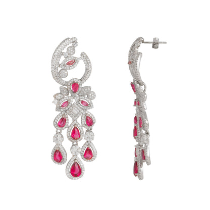 Divya Fancy CZ Silver Earrings