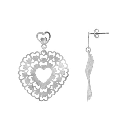 Ananya Heart Silver Earrings