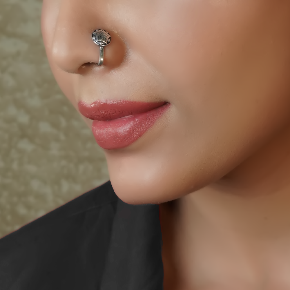 Shrishti Clip- On Silver Nose Pin