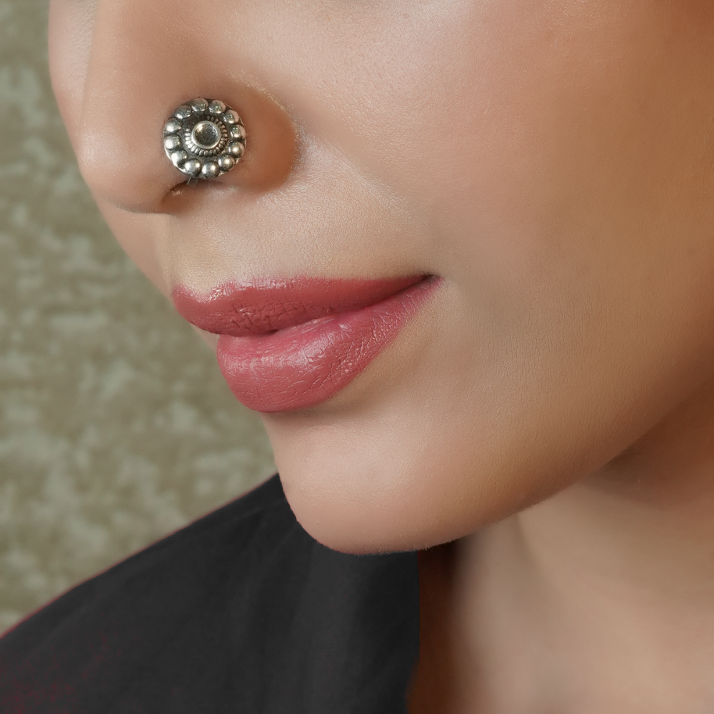 Dharini Clip- On Silver Nose Pin