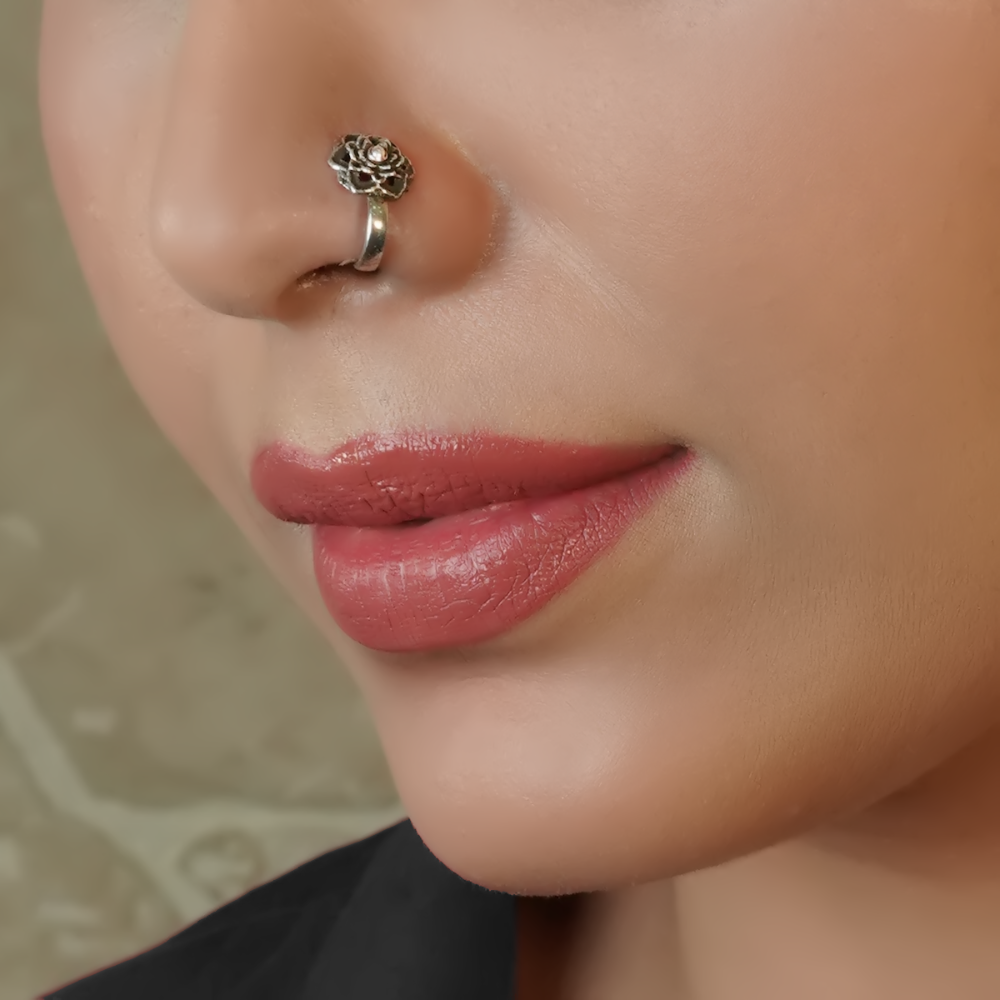 Aisha Clip- On Silver Nose Pin