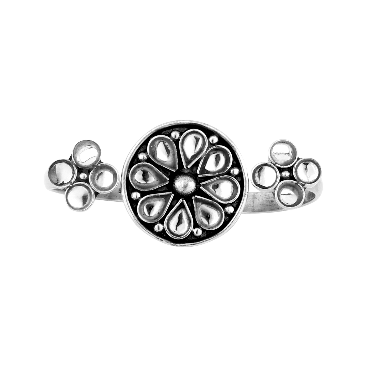 Fancy Floral Silver Ring