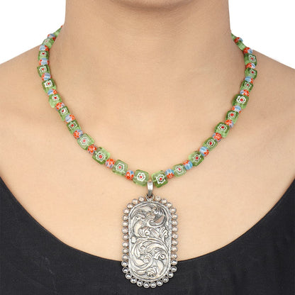 Raima Tribal Silver Chitari Necklace