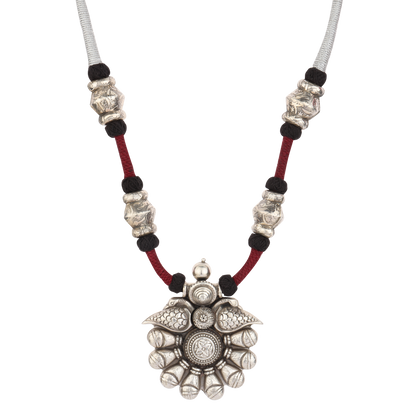 Tara Tribal Silver Thread Necklace