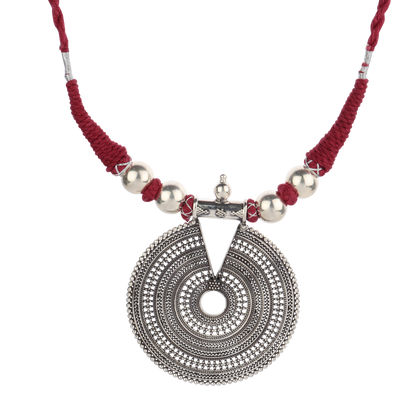 Selina Red Thread Silver Rawa Necklace