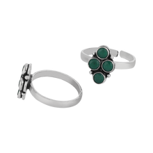 Gabriella Green Silver Toe Rings