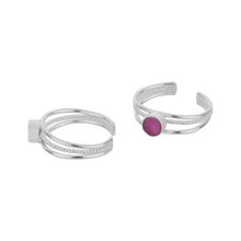 Aveena Pink Silver Toe Ring