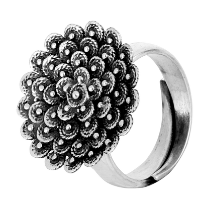 Giana Floral Design Silver Ring