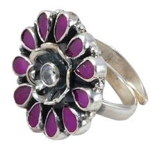 Parinita Pink Silver Ring