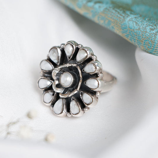 Parinita Pearls Silver Ring