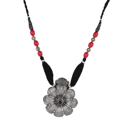 Srishti Tribal Silver Floral Necklace