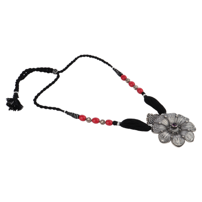 Srishti Tribal Silver Floral Necklace