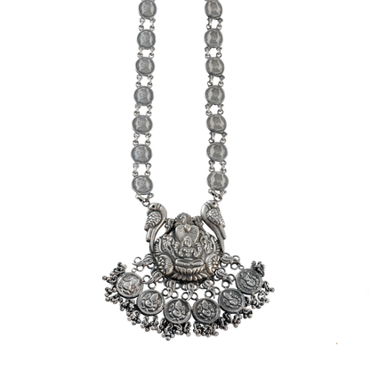 Jhanvi Silver Necklace With Deity Motif