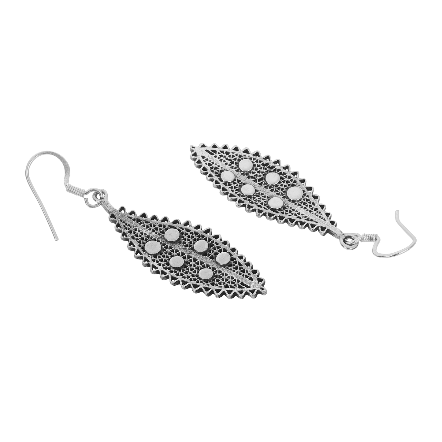 Jaysa Tribal Silver Earrings