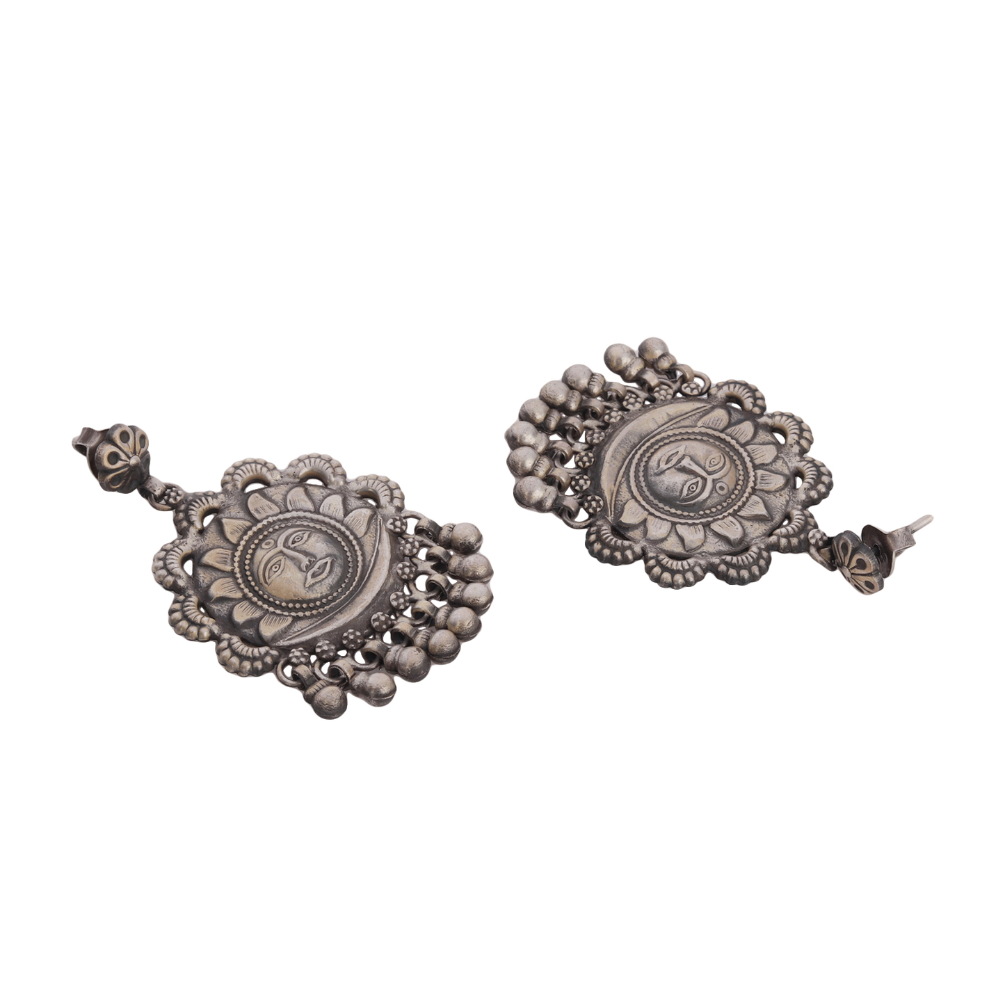 Sarina Elegant Tribal Silver Earrings