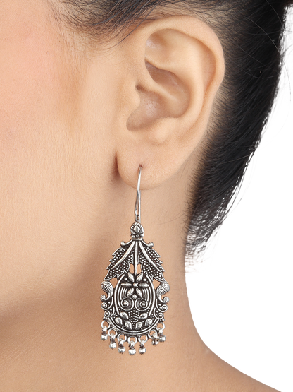 Maira Tribal Silver Earrings