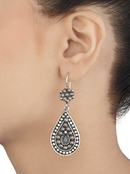 Arianna Tribal Silver Earrings