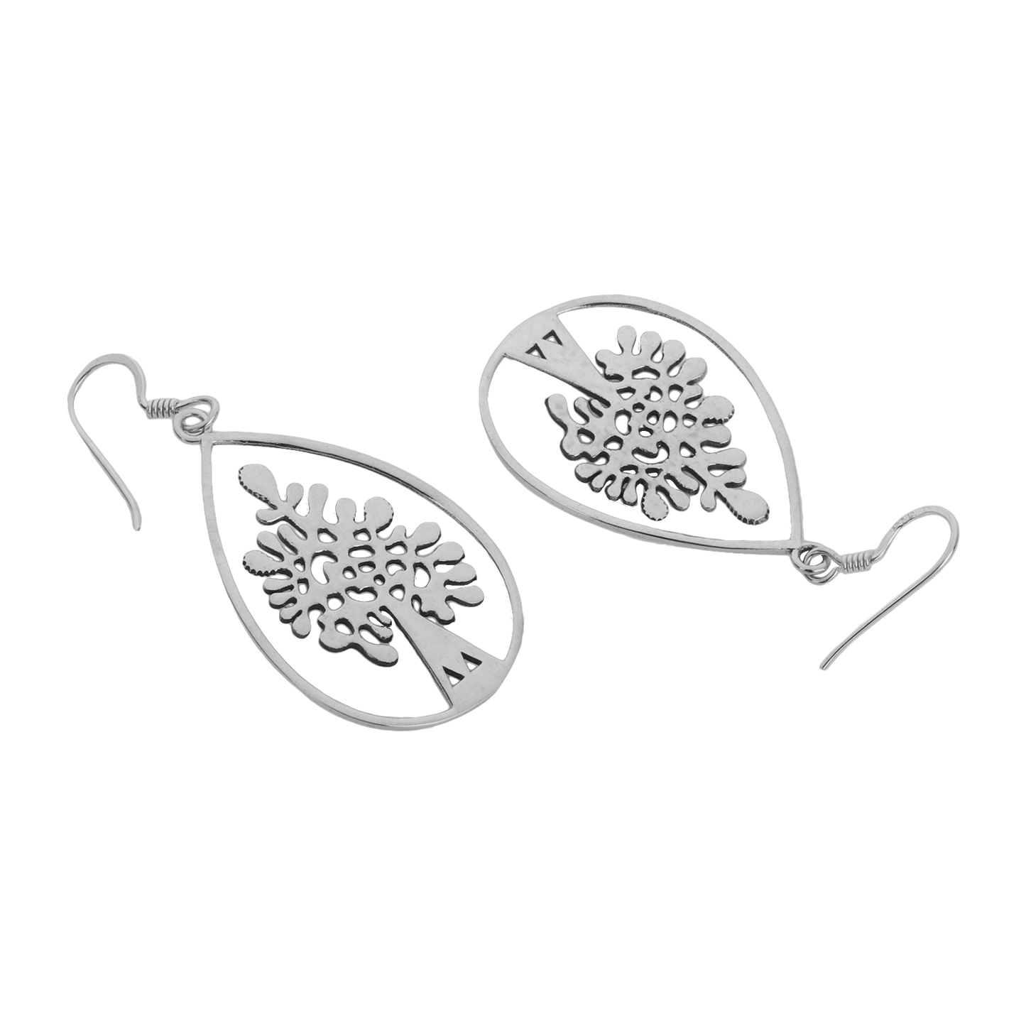 Anusha Sterling Silver Earrings With Tree Design