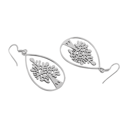 Anusha Sterling Silver Earrings With Tree Design