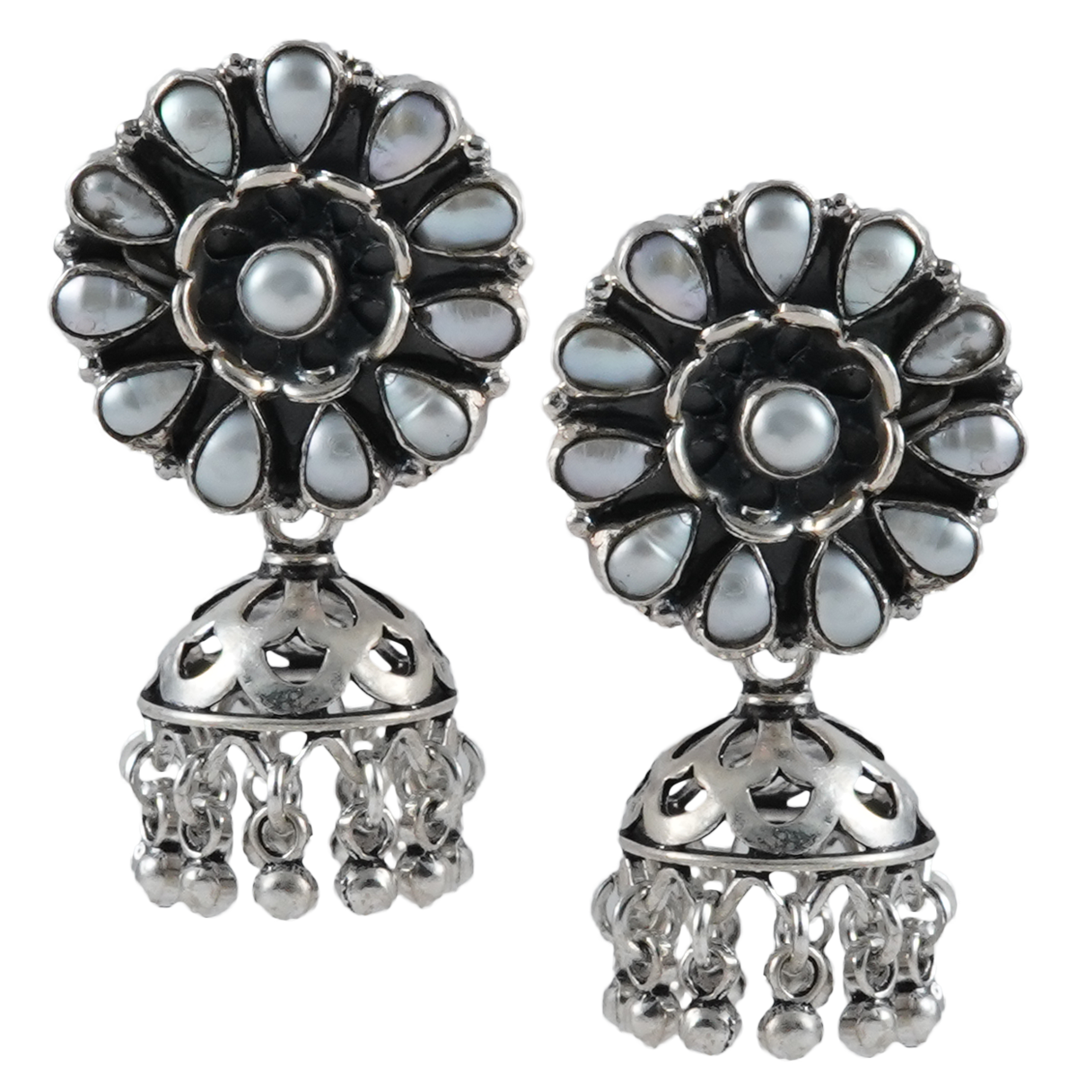 Parinita Pearls Silver Earrings