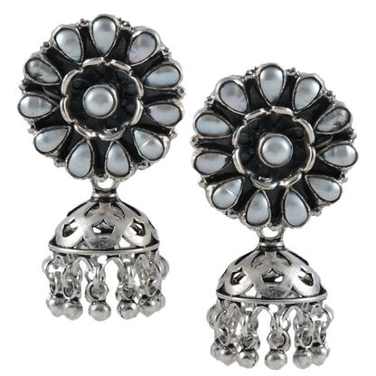 Parinita Pearls Silver Earrings