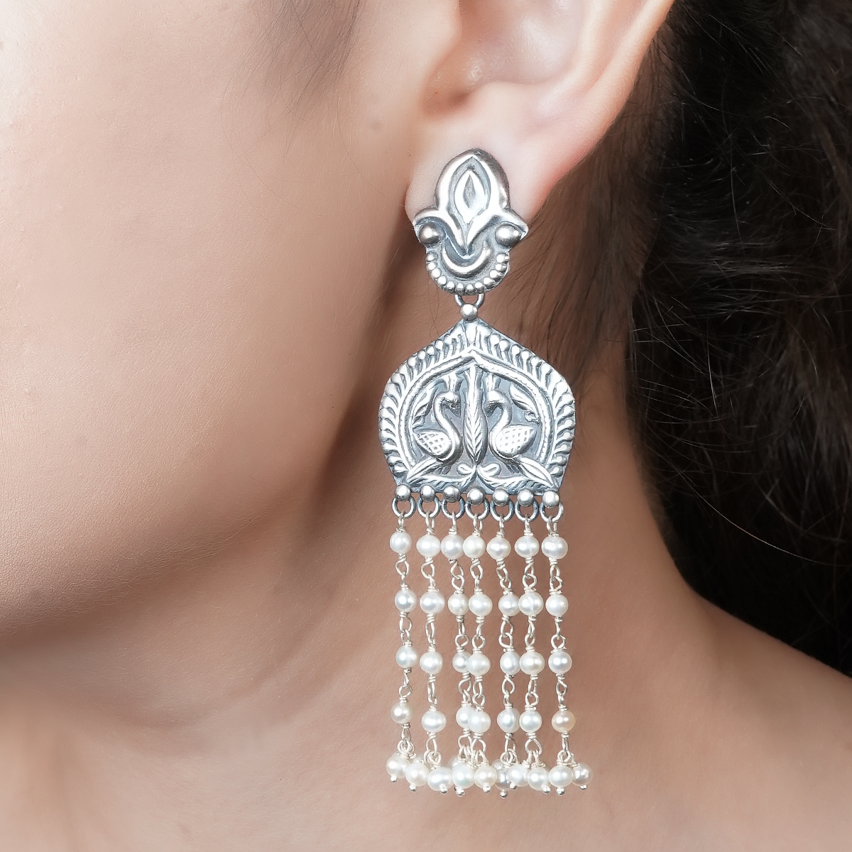 Prafula Dangler Silver Earrings